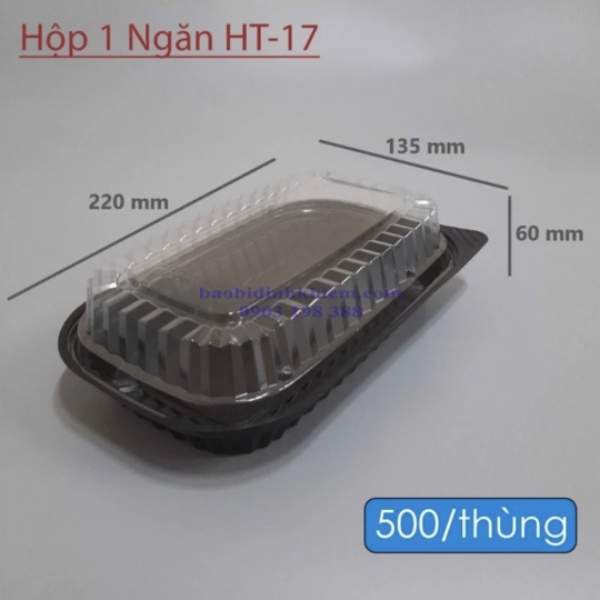 Hộp thực phẩm đế đen 1 ngăn HT17