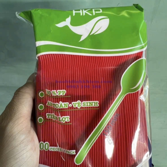 Muỗng nhựa dài 15cm đỏ