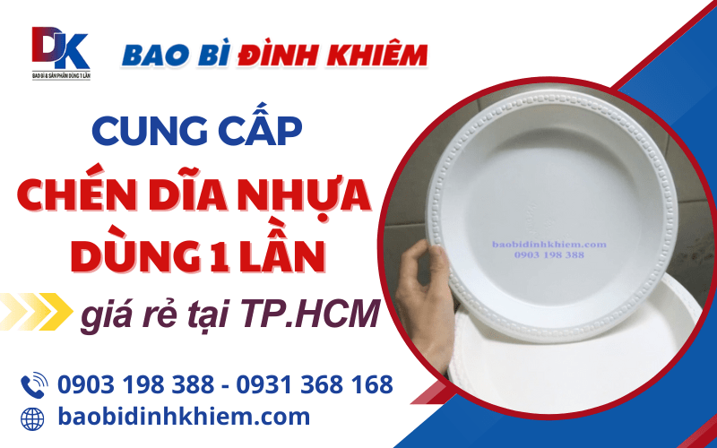 chén dĩa nhựa dùng 1 lần